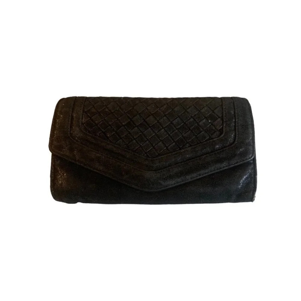 Matt & Natt Sparkly  Black Woven Long Wallet